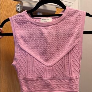 Aritzia Babaton Textured Pink Tank Top